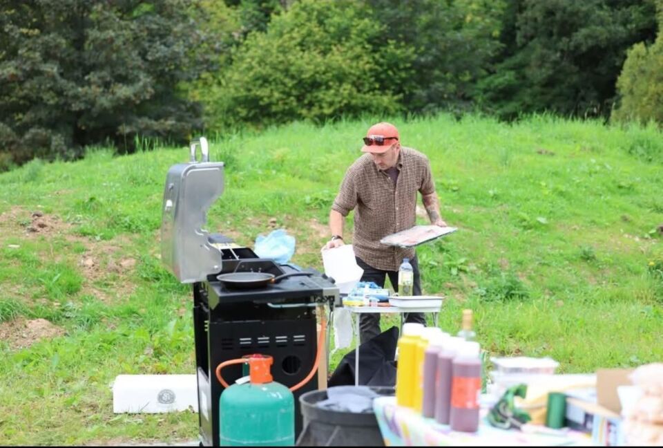 Community barbecue being prepared at Dal an Duie